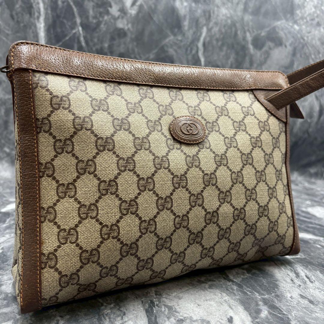 ✨美品✨GUCCI クラッチバッグ GG セカンド ブラウン ベージュ ロゴ