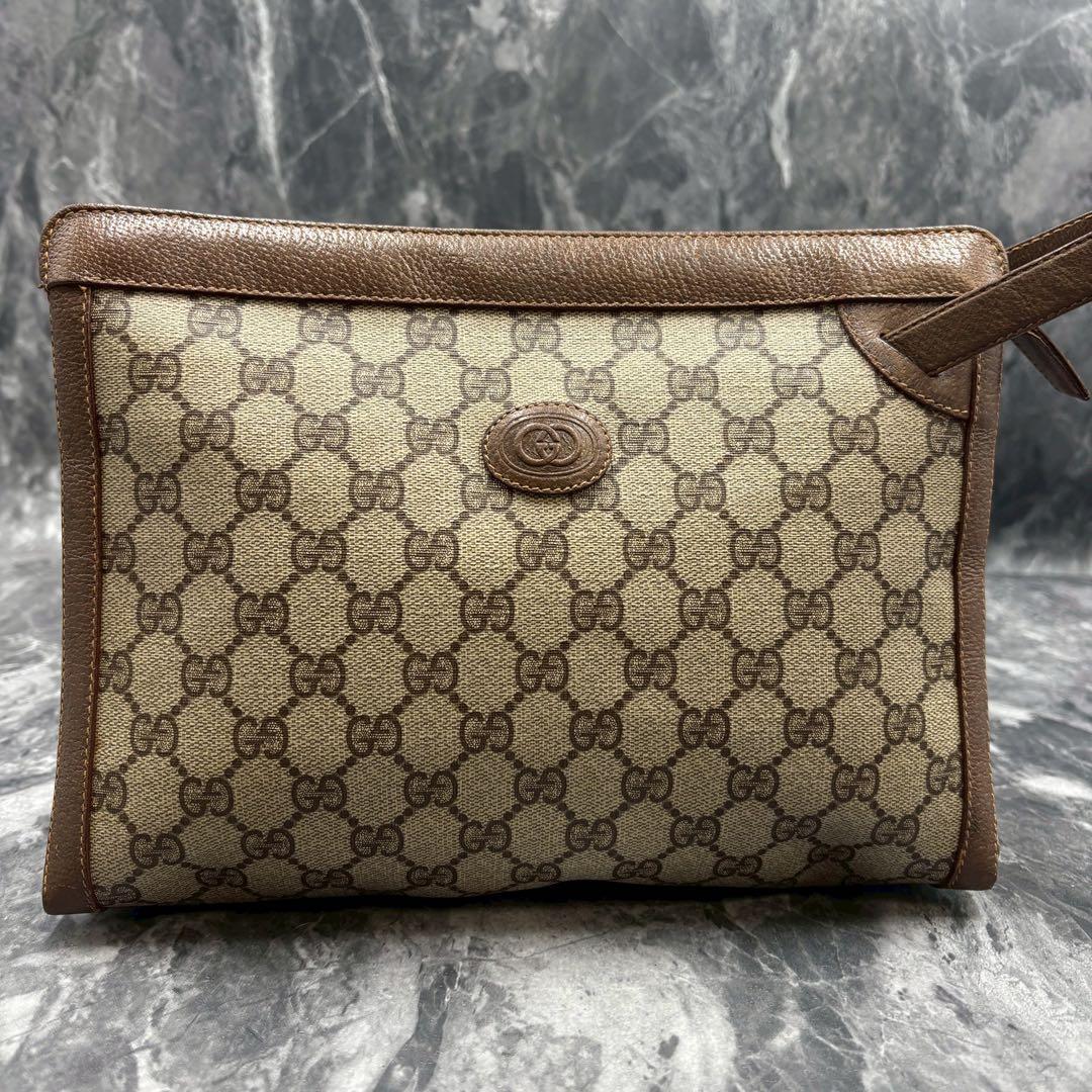 ✨美品✨GUCCI クラッチバッグ GG セカンド ブラウン ベージュ ロゴ