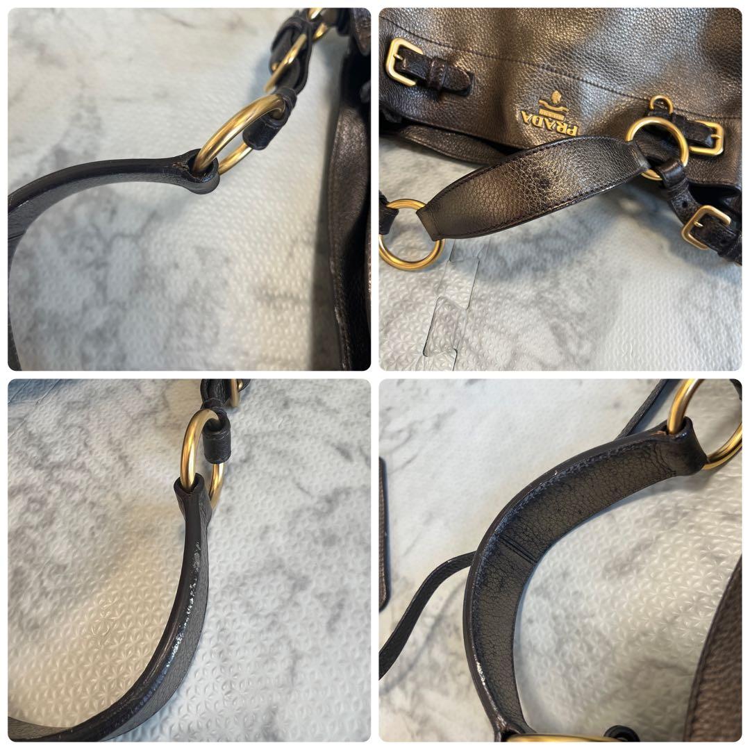 PRADA プラダ ヴィッテロダイノ レザー ワンショルダーバッグ ポーチ付き