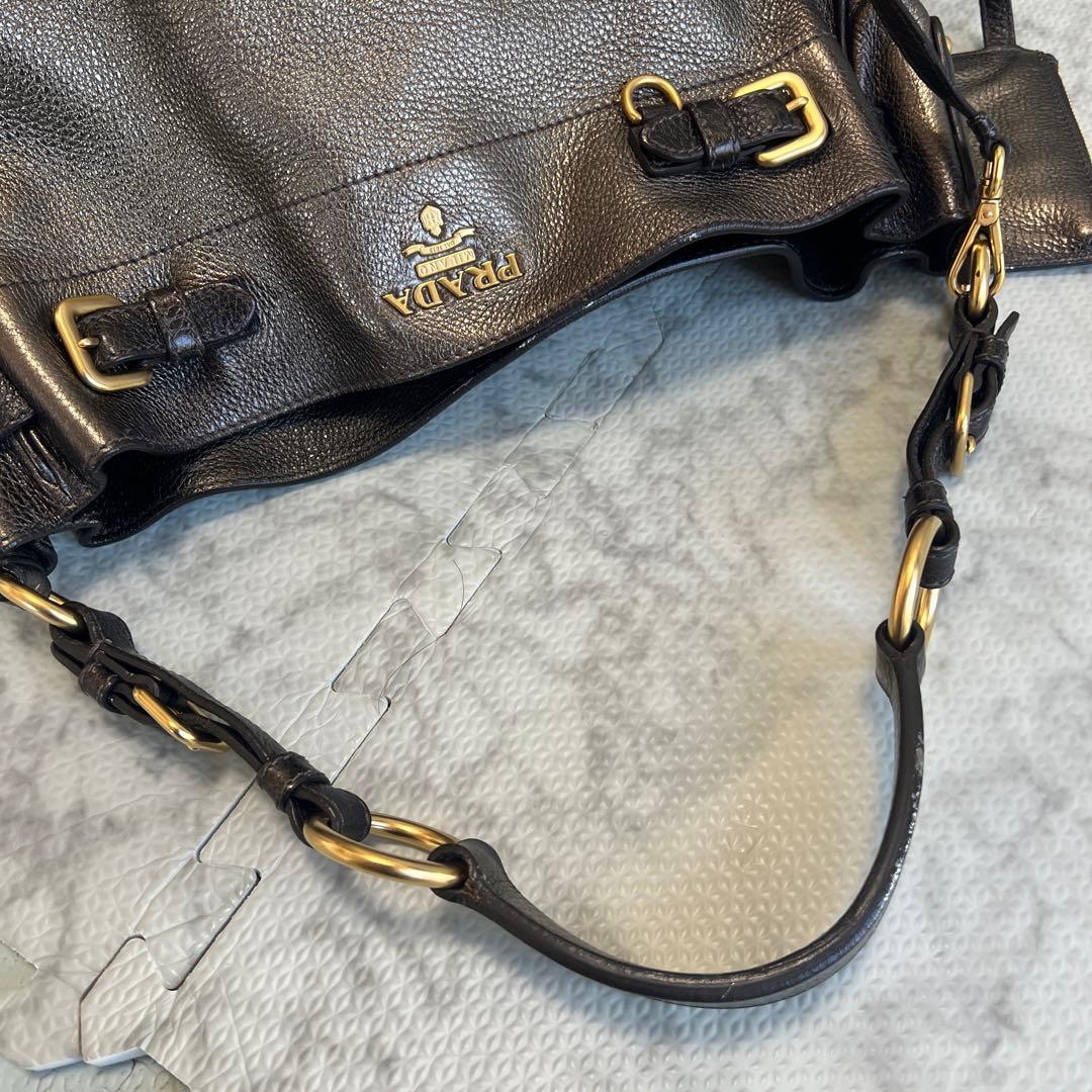 PRADA プラダ ヴィッテロダイノ レザー ワンショルダーバッグ ポーチ付き