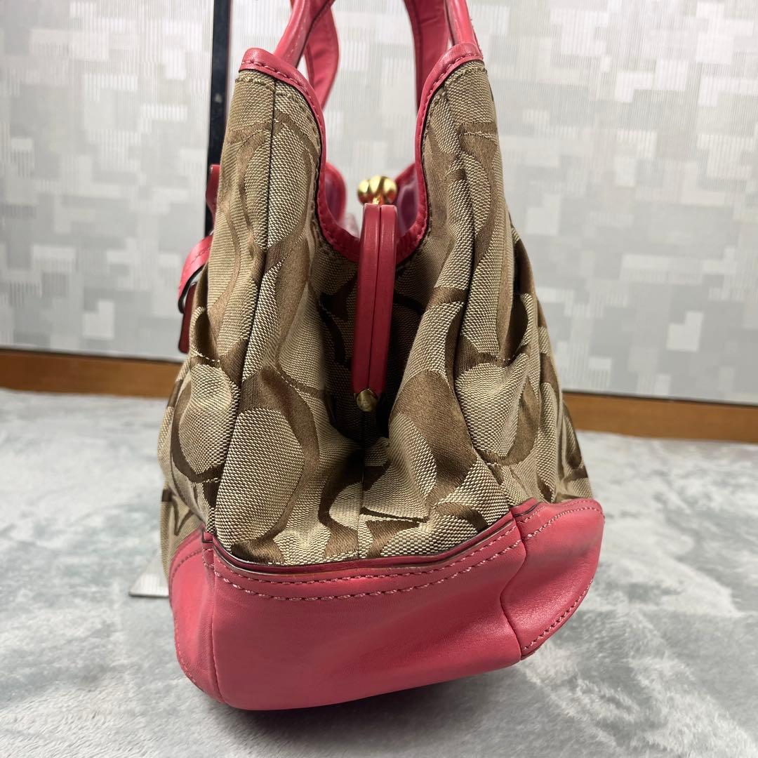 バッグ Coach 12724 Kisslock Pink Hand Bag