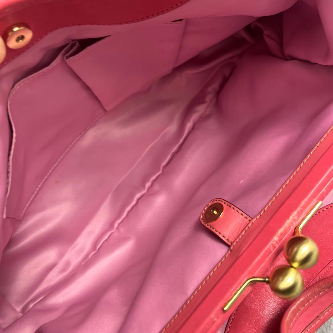 バッグ Coach 12724 Kisslock Pink Hand Bag