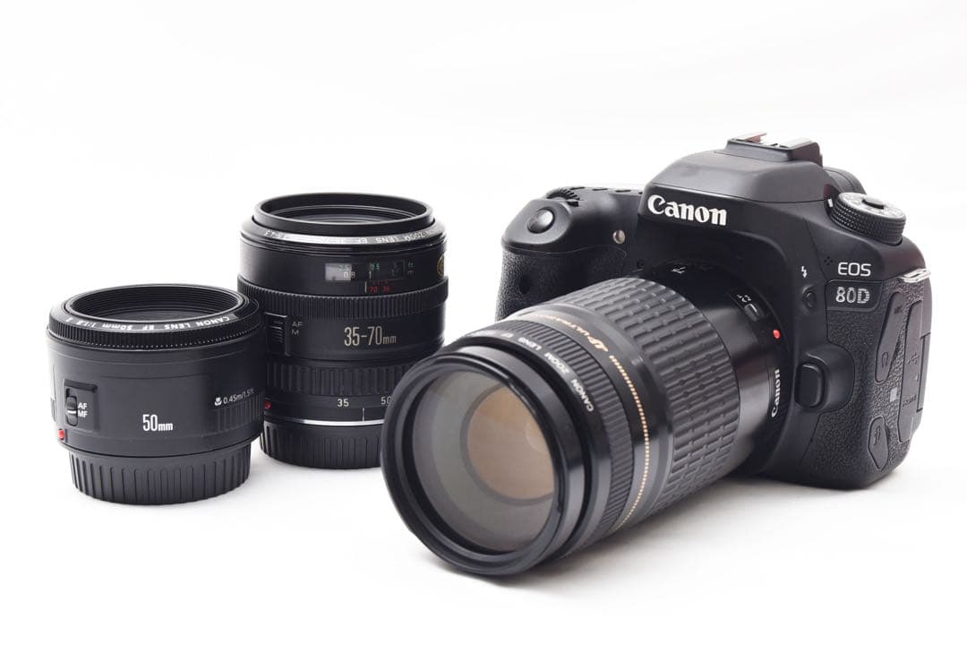 Wi-Fi搭載☆Canon EOS 80D 標準&望遠&単焦点レンズセット