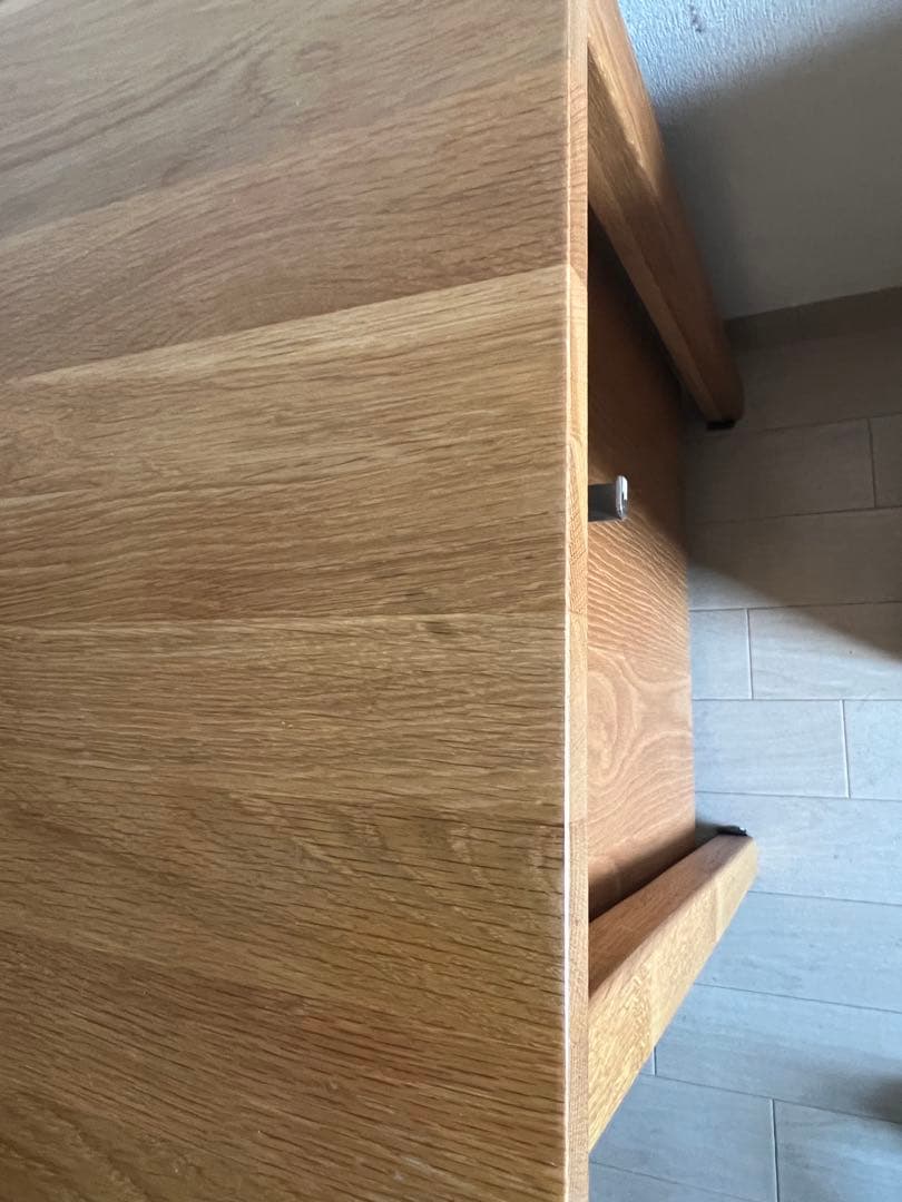 学習机　無垢材デスク　キャビネット付　無印良品　引取限定