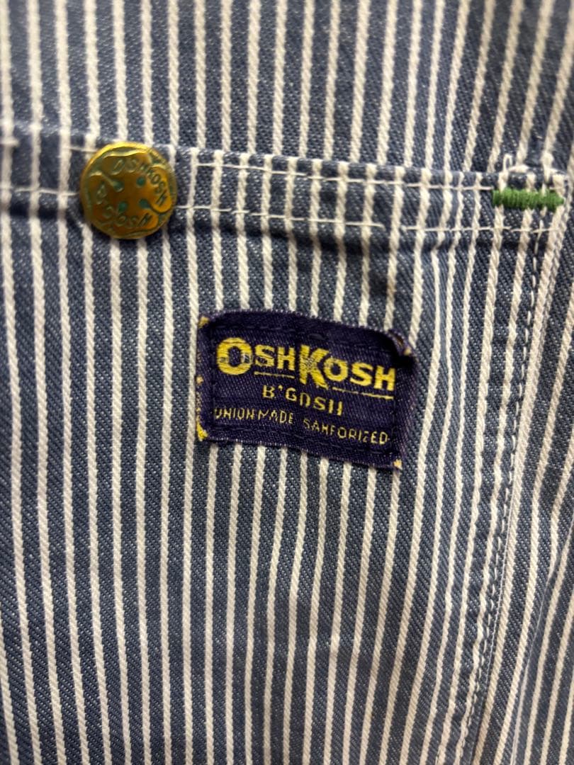 70-80sOshKosh ストライプ カバーオール　ヒッコリー