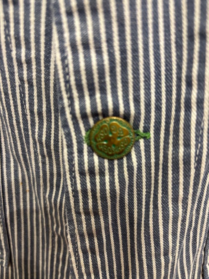 70-80sOshKosh ストライプ カバーオール　ヒッコリー