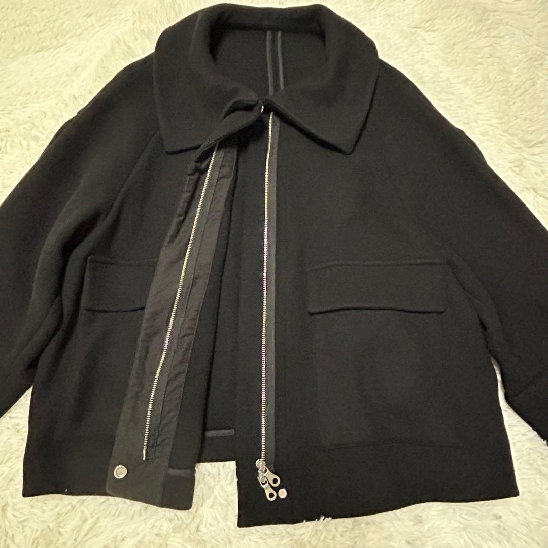 ADAM ET ROPE メルトンショートコート FAbRICA カシミヤ混