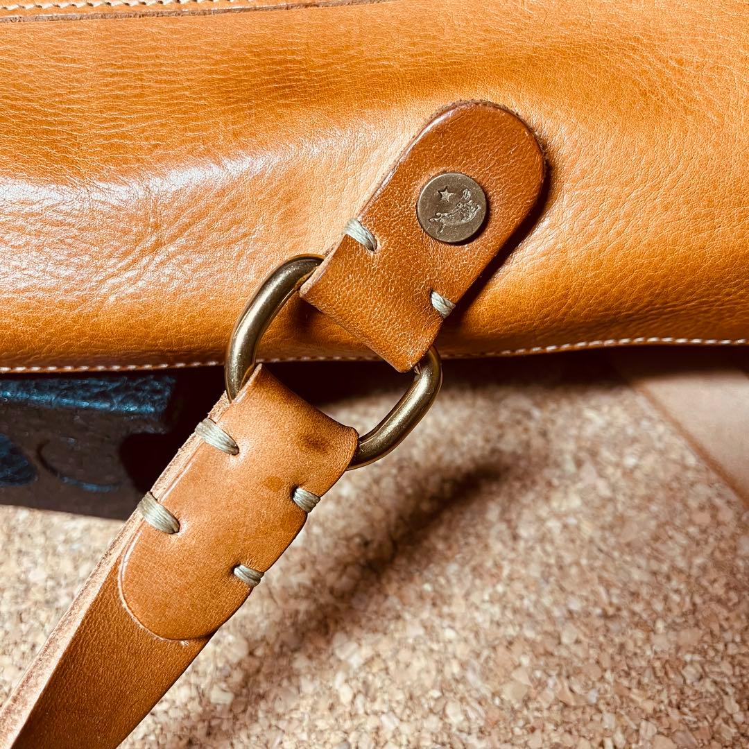 ILBiSONTEレザー本革メンズ2wayショルダーハンドバッグ／ブラウン