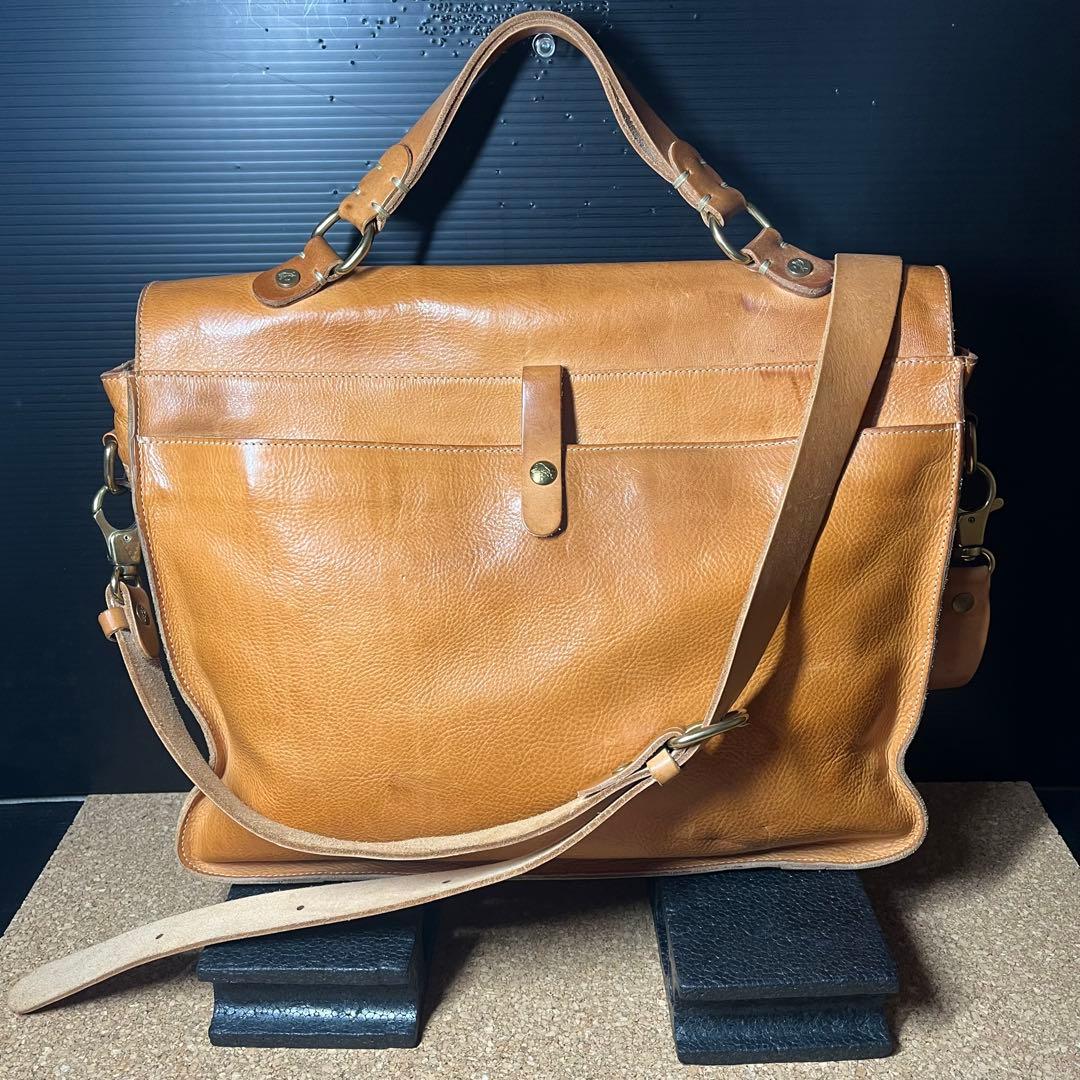 ILBiSONTEレザー本革メンズ2wayショルダーハンドバッグ／ブラウン