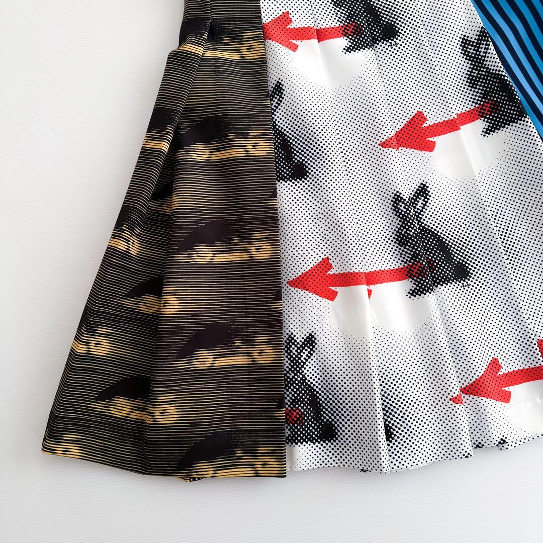 PRADA / ラビット柄 プリーツスカート うさぎ 矢印 総柄 ホワイト