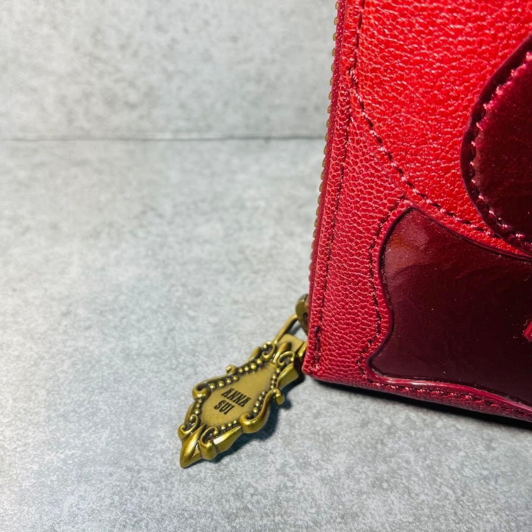 【新品✨】ANNA SUI アナスイ 長財布 蝶モチーフ 赤 ラウンドファスナー