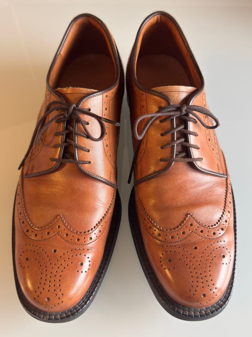 着用3回 runwalk ランウォーク 革靴 ウィングチップ 外羽根 本革 25