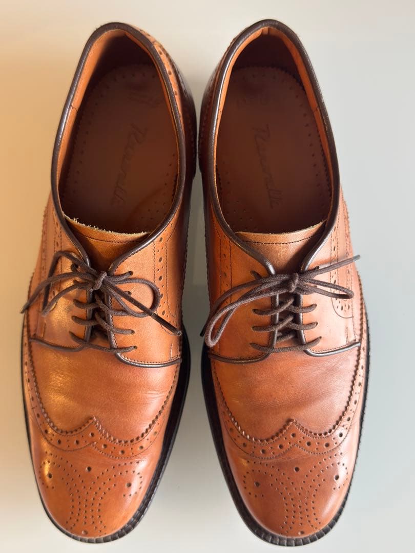 着用3回 runwalk ランウォーク 革靴 ウィングチップ 外羽根 本革 25