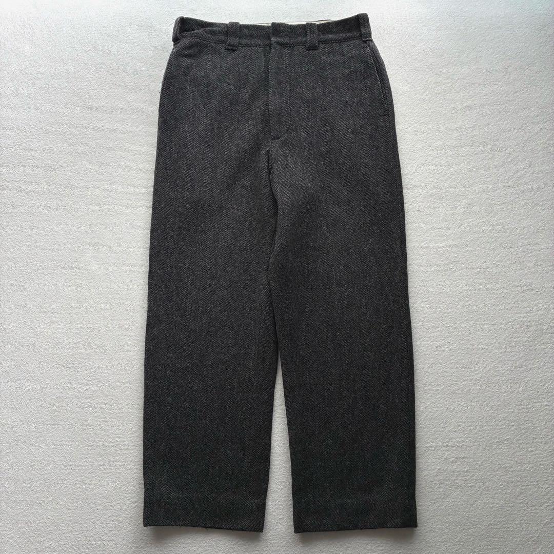 70s〜80s エルエルビーン ヘリンボーン ウールスラックス チャコール 古着