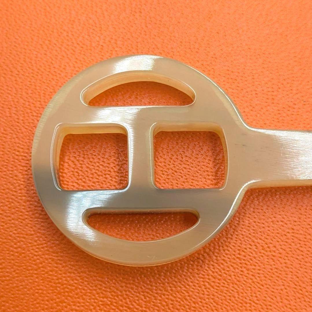 HERMES エルメス バッファローホーン かんざし 簪 Hロゴ