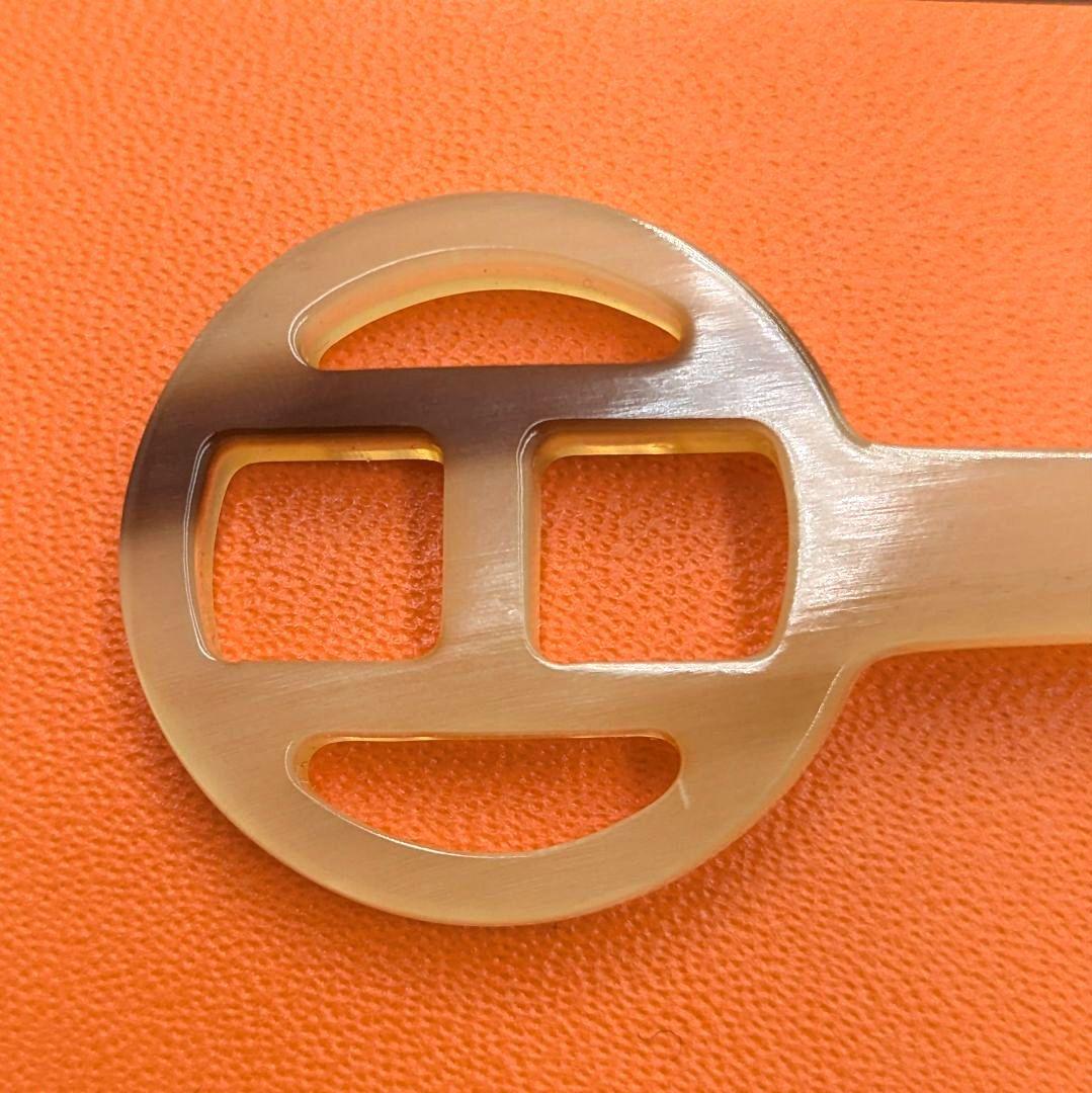 HERMES エルメス バッファローホーン かんざし 簪 Hロゴ
