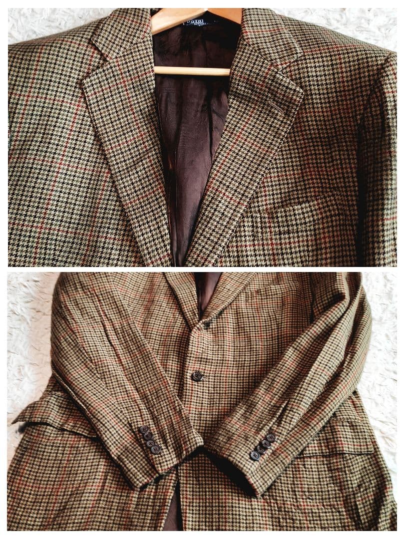 専用【USA製】ポロラルフローレン テーラードジャケット ウール チェック XL