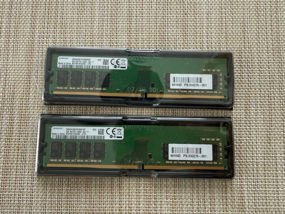DDR4 PC4-2666V 8GB×2枚　SAMSUNG 中古　16GB
