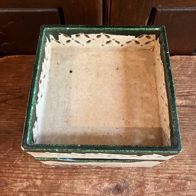 江戸後期 松齋 織部 透かし お重 器 古織部 皿 骨董 アンティーク 古道具