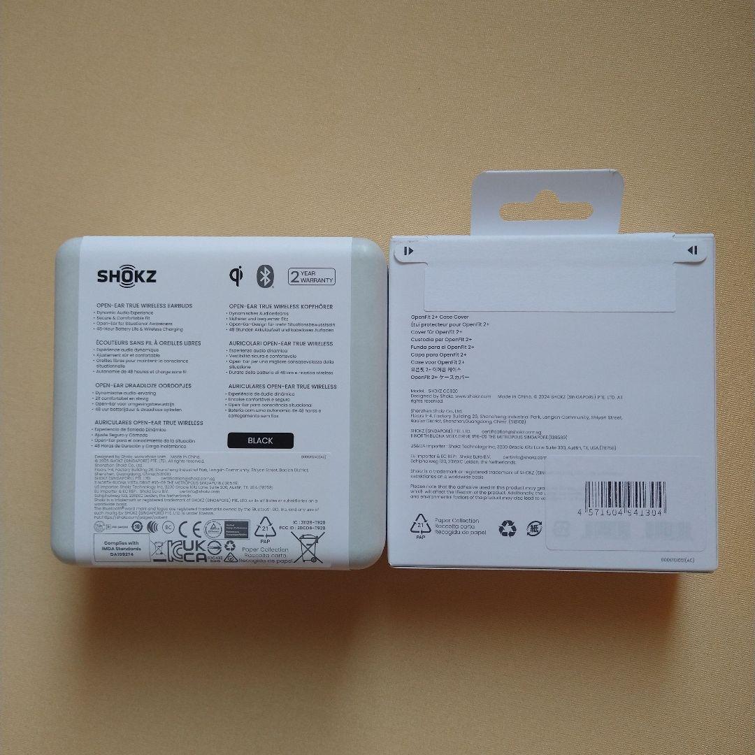 【新品/専用ケース付】SHOKZ　OPENFIT 2+　ブラック　ワイヤレス