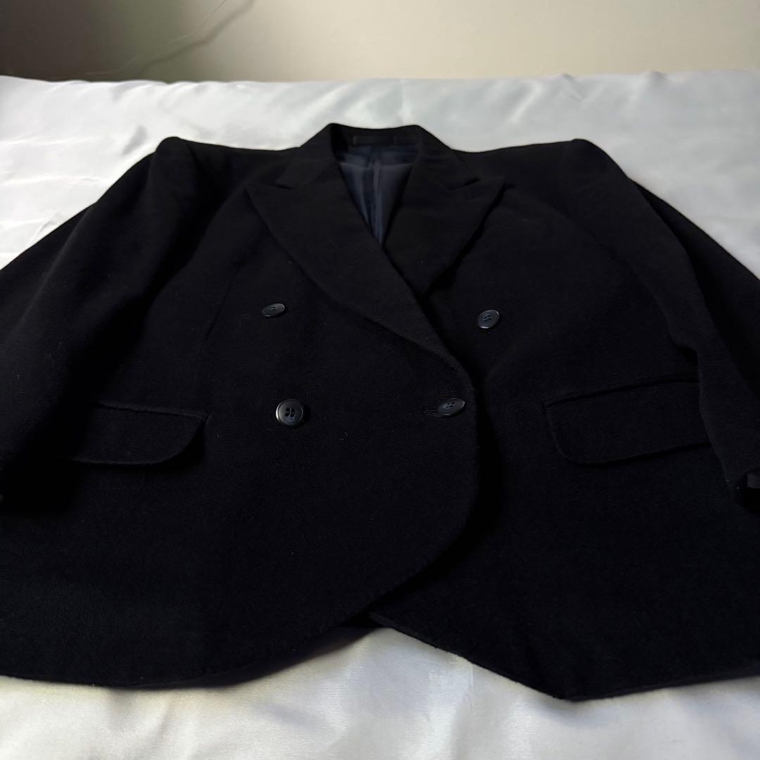 希少 00s old カシミア ブラック ダブル テーラードジャケット
