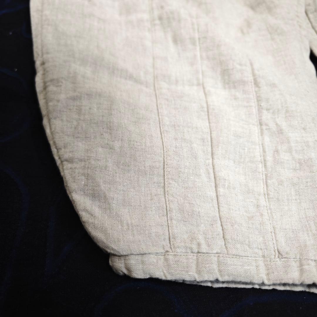 素朴 シンプル　 中綿リネンガウチョパンツ　ゆったり