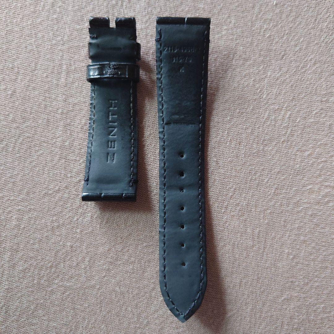 ゼニス ZENITH 純正 21mm レザー裏ラバーアリゲーター
