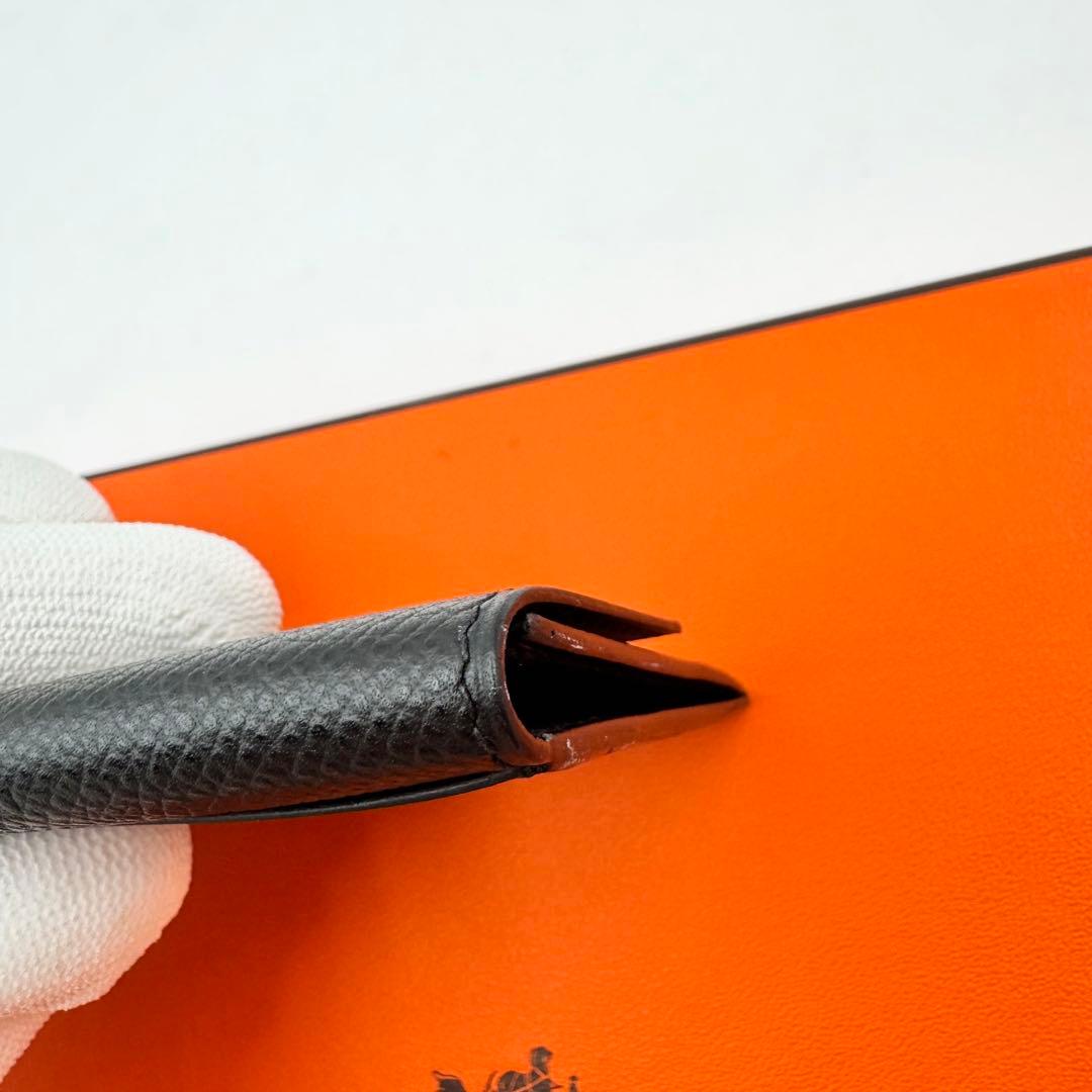 極美品✨HERMES 名刺入れ　セリエボタン ブラック　I刻印　レザー