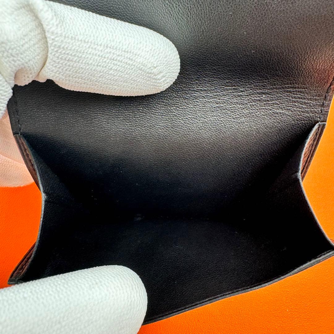 極美品✨HERMES 名刺入れ　セリエボタン ブラック　I刻印　レザー