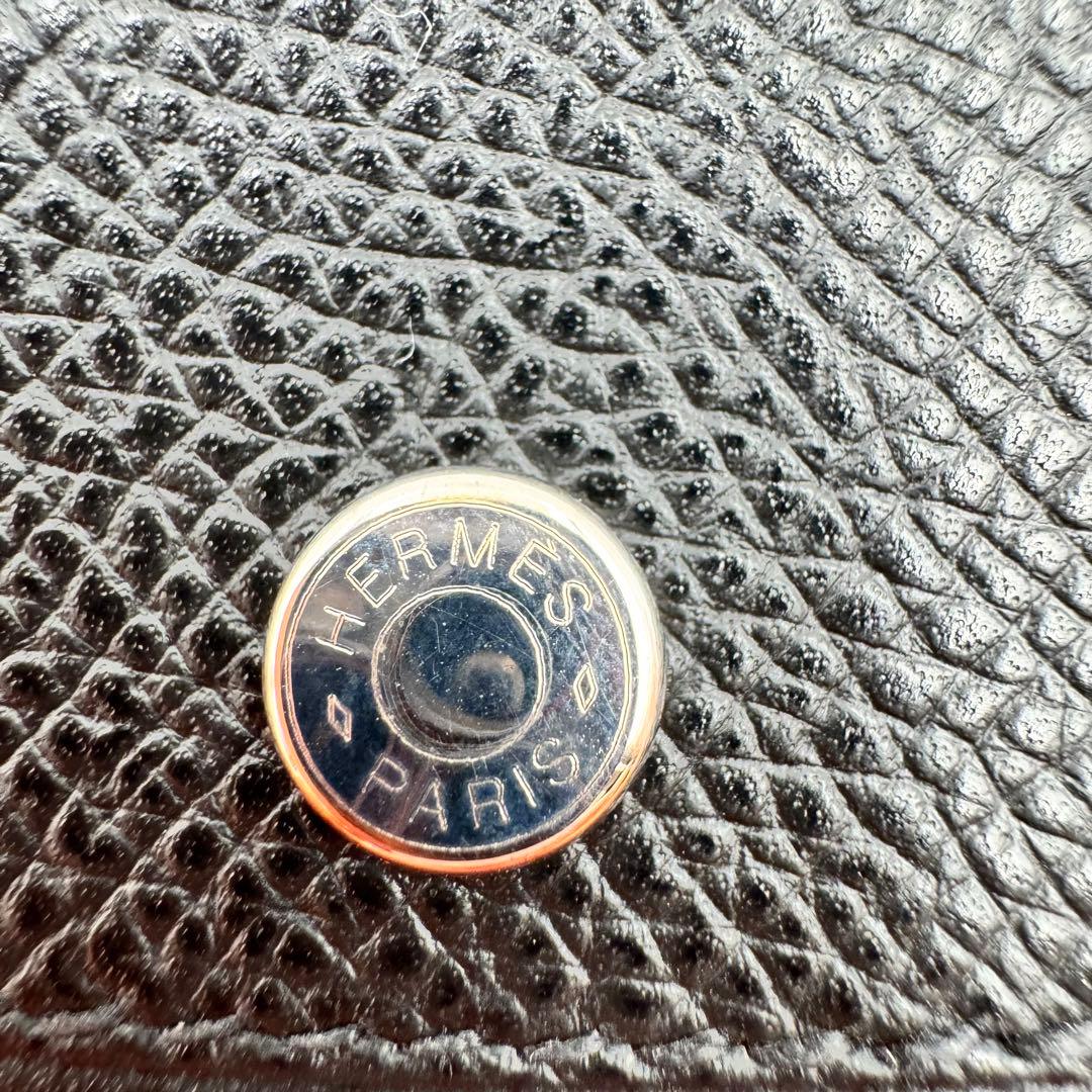 極美品✨HERMES 名刺入れ　セリエボタン ブラック　I刻印　レザー