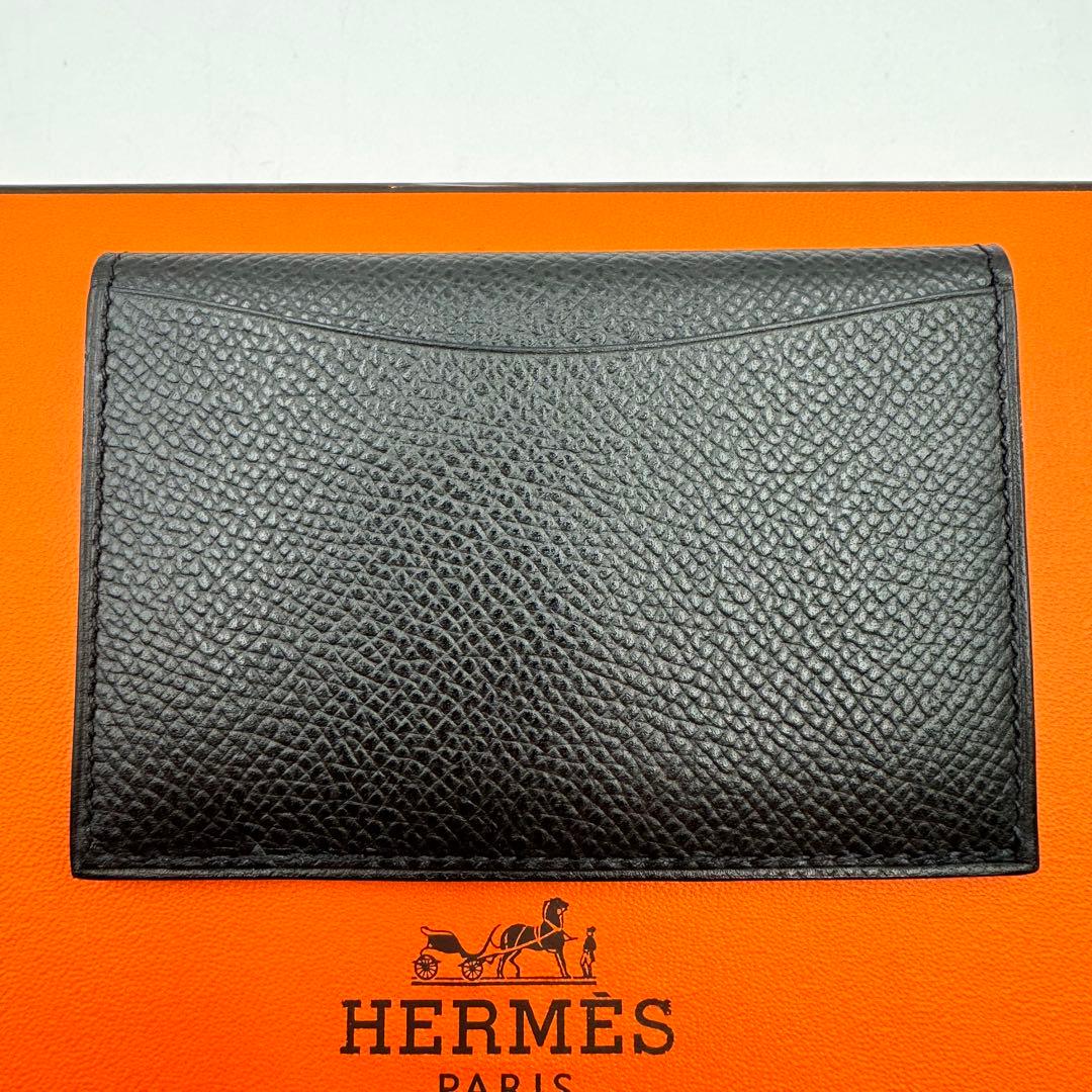極美品✨HERMES 名刺入れ　セリエボタン ブラック　I刻印　レザー