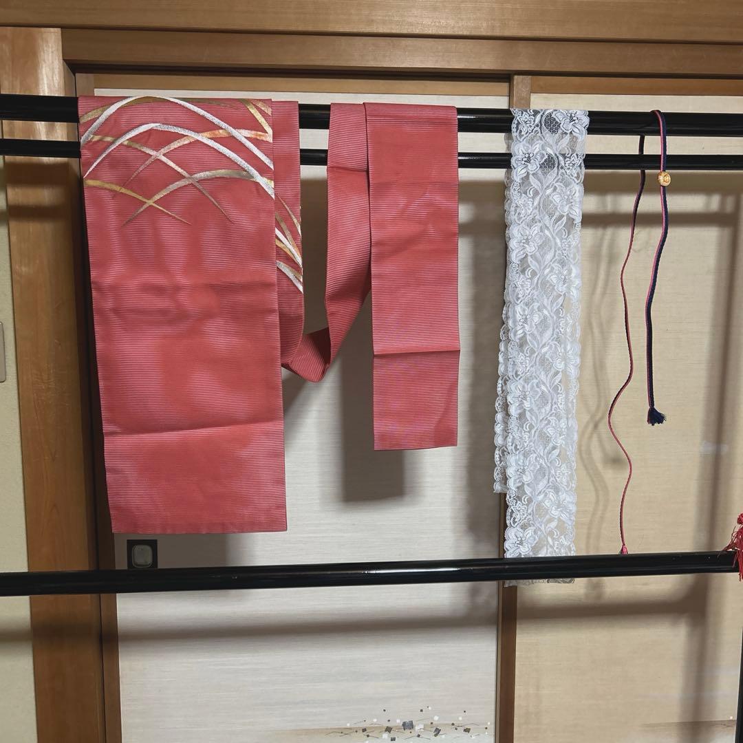 有松鳴海絞りフルセット5点　高級綿浴衣+夏帯+夏帯締め+夏帯揚げ+帯留め