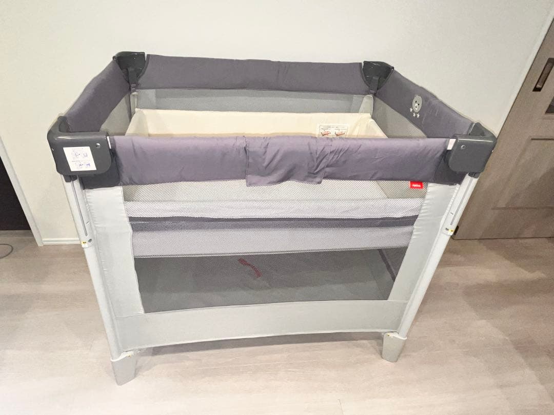 Aprica アップリカ ココネルエアーAB グレーベアー　ベビーベッド