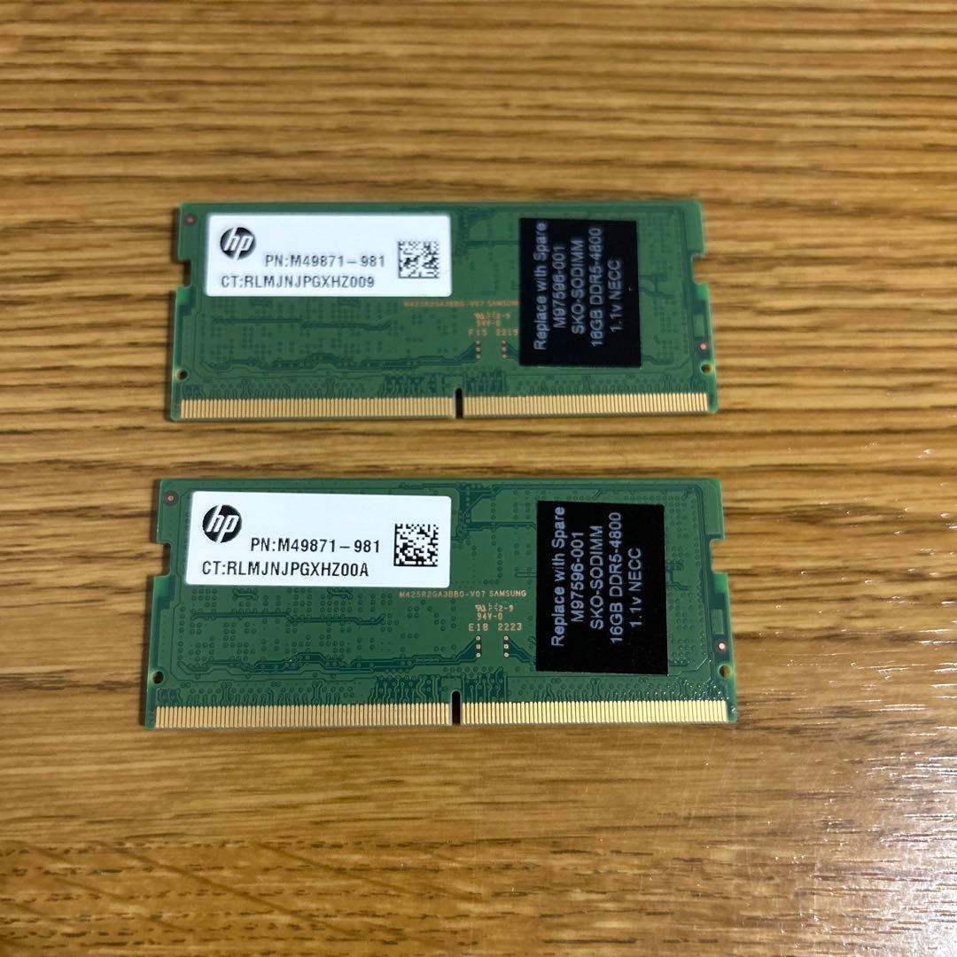 Samsung HP 16GB DDR5メモリー 2枚セット