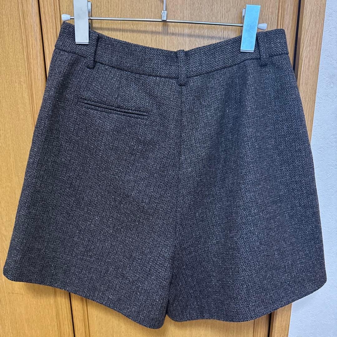 ànukeヘリンボーンショートパンツ　ブラウン