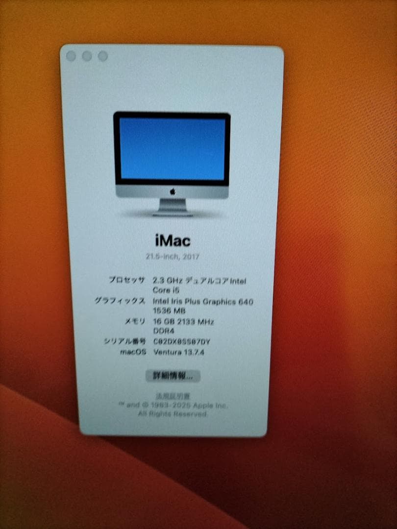 Apple iMac 21.5インチ 本体 +SSD+16GB