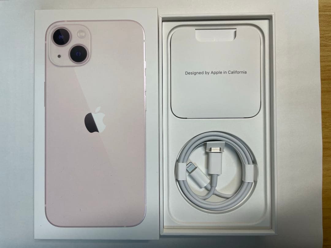 iPhone13 本体 ピンク SIMフリー 128GB付属品　箱付き　ケーブル