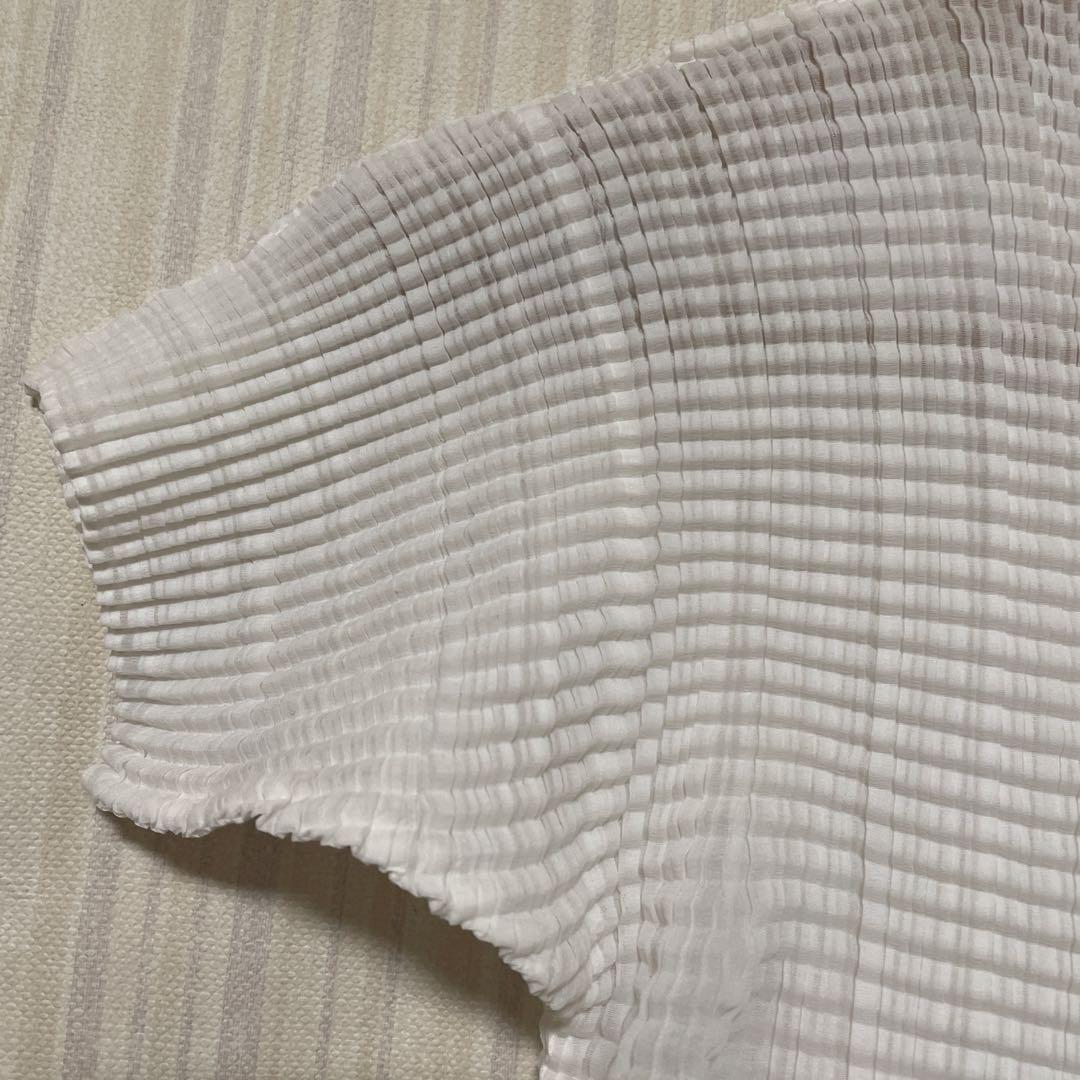 ISSEY MIYAKE 長袖トップス プリーツ加工 ホワイト