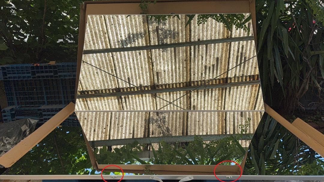 【中古】ダンス鏡 折り畳み 割れない鏡 160cmx100cmx2枚 銀色3番