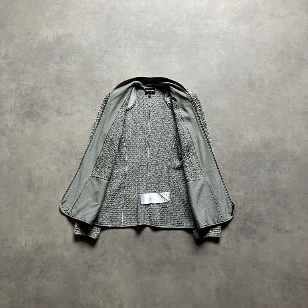 ジャケット・アウター 00s giorgio armani rayon knit zip jacket