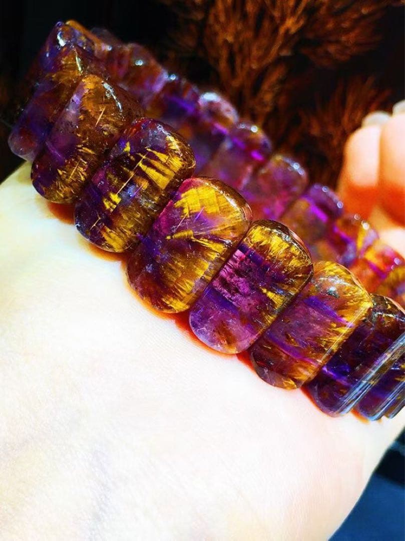 ⭐︎【天然 】カコクセナイト イン アメジスト ブレスレット バングル