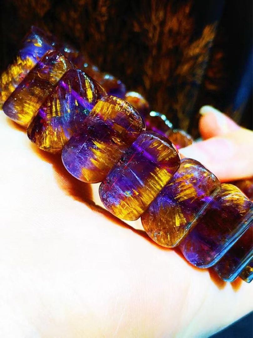 ⭐︎【天然 】カコクセナイト イン アメジスト ブレスレット バングル