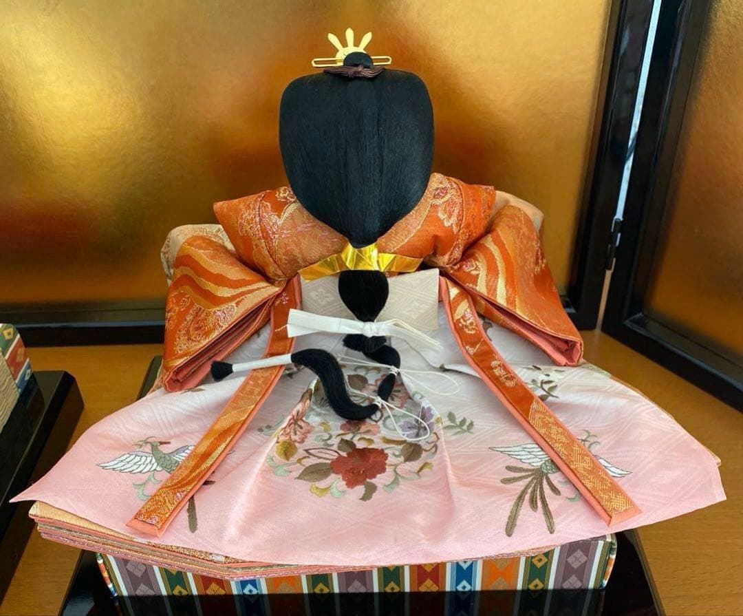 【美品】久月　光園作　雛人形　親王平飾り　金沢金箔屏風