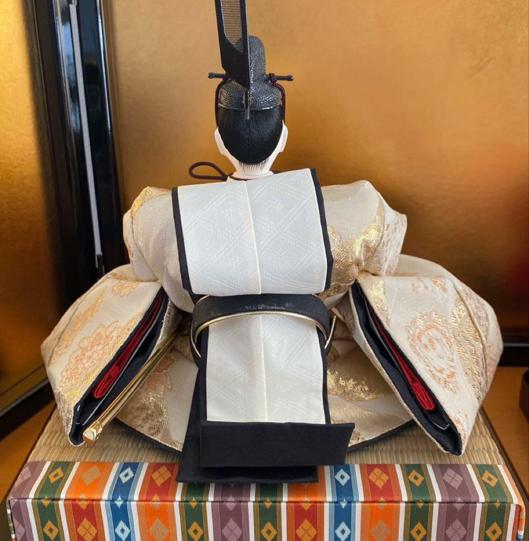 【美品】久月　光園作　雛人形　親王平飾り　金沢金箔屏風