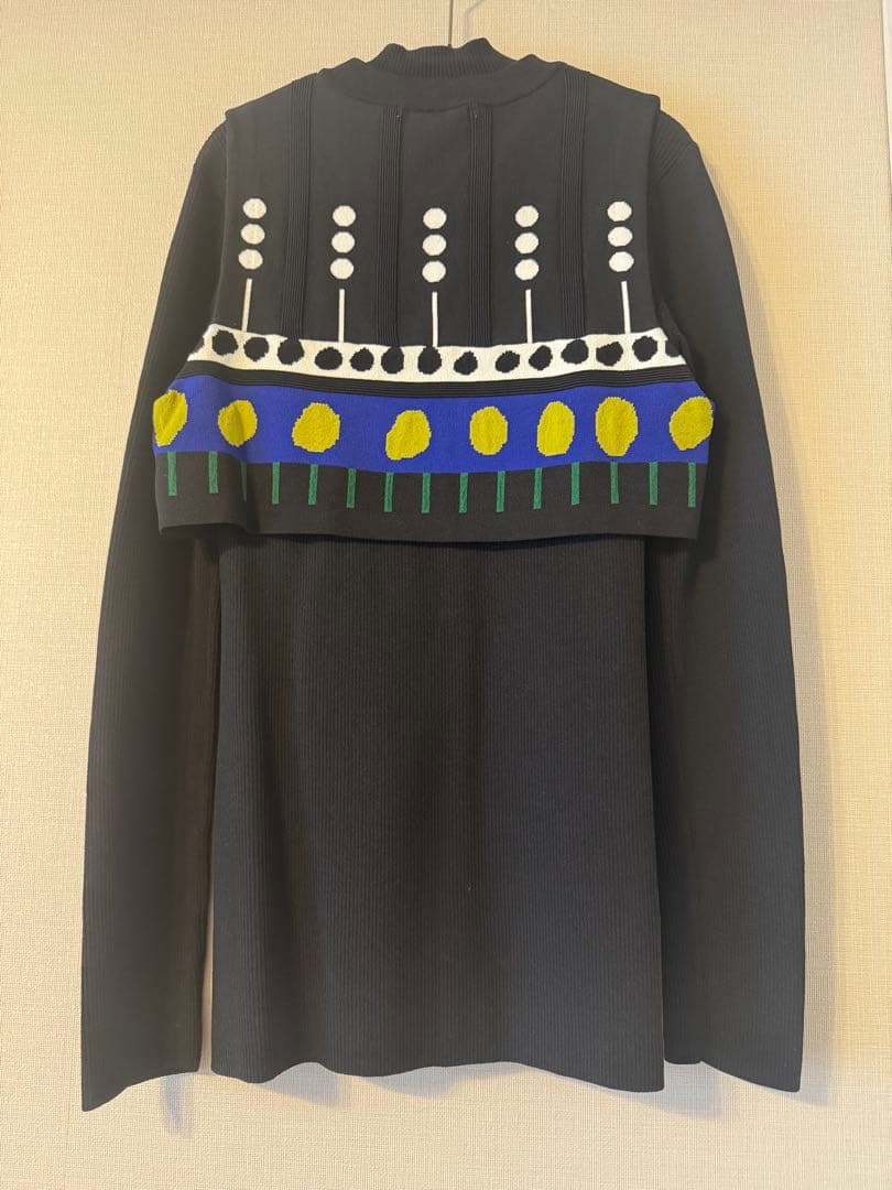 UN3D. アンスリード　ミックスドットジャカートニットトップ