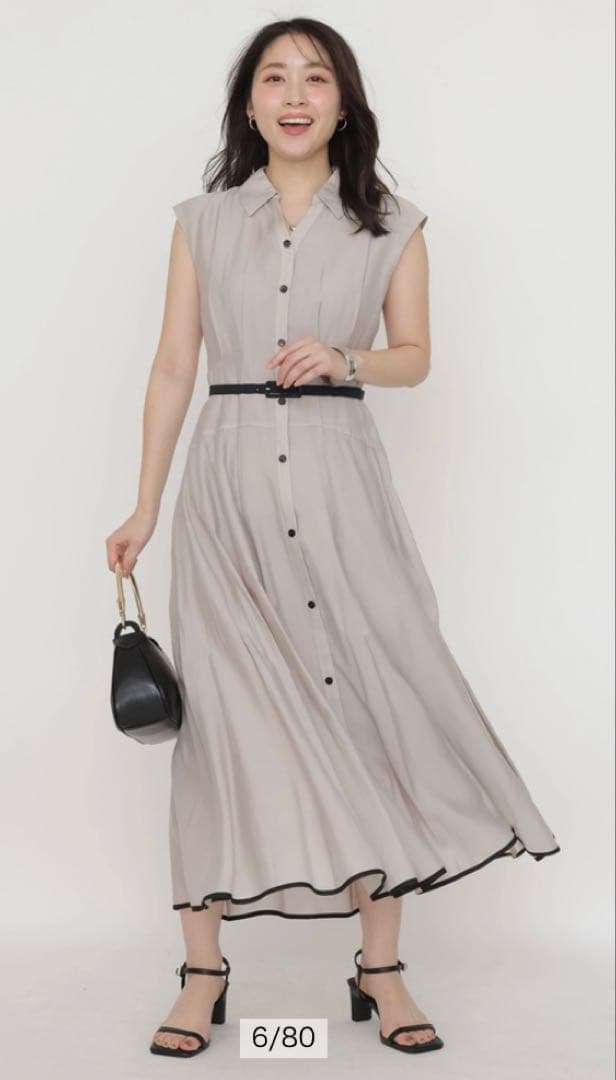 未使用タグ付‼️ レディシャツワンピース　グレージュM