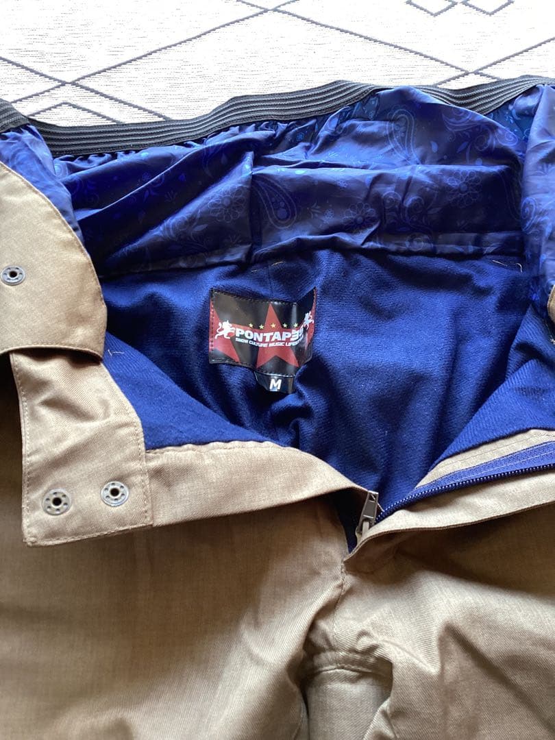 ポンタペス黒迷彩ＸベージュＭメンズスノボウェアスキーウェア