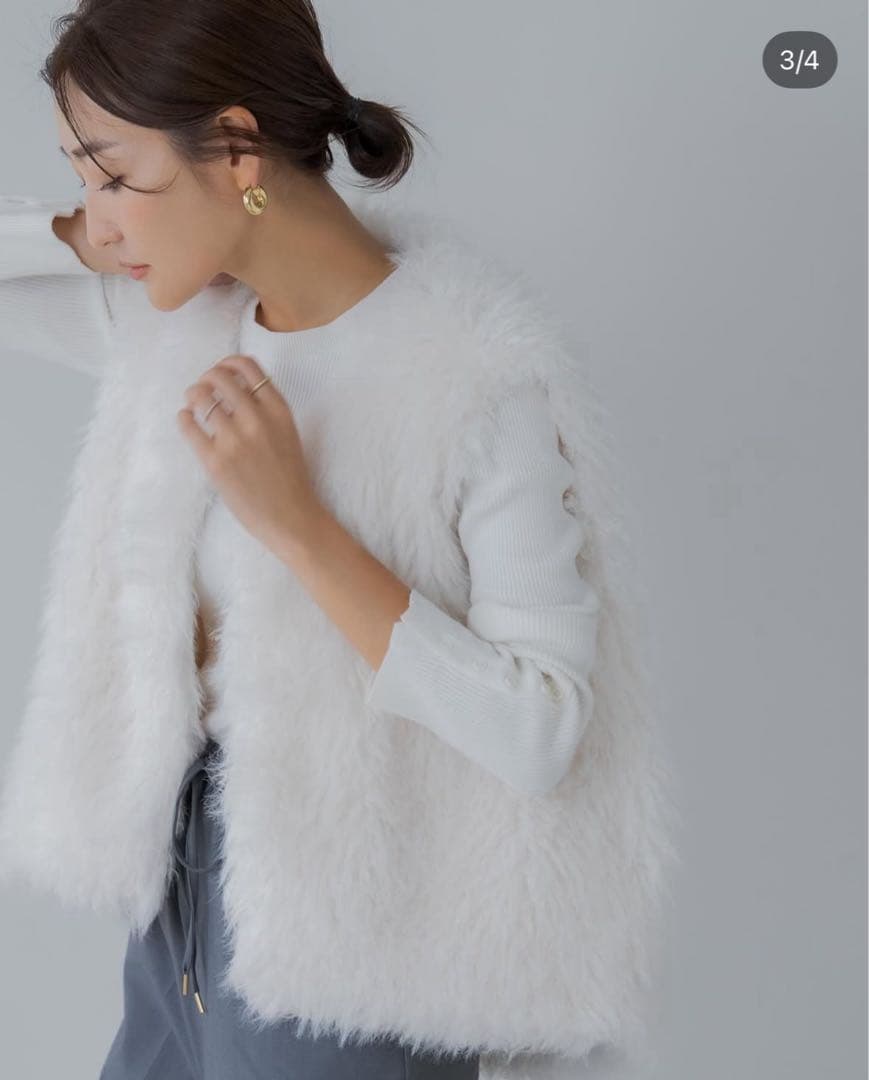 新品タグ付　regleam ドロストファーベスト