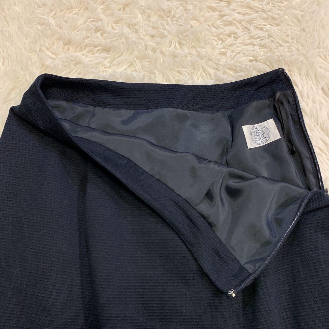 【美品】J.PRESS ジェイプレス　スカートスーツ　ノーカラー　ネイビー　11