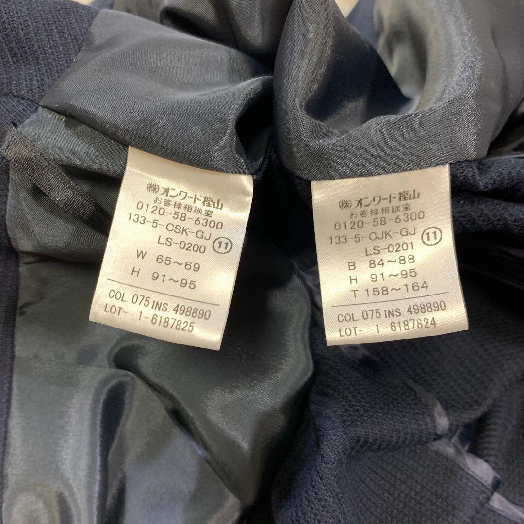 【美品】J.PRESS ジェイプレス　スカートスーツ　ノーカラー　ネイビー　11